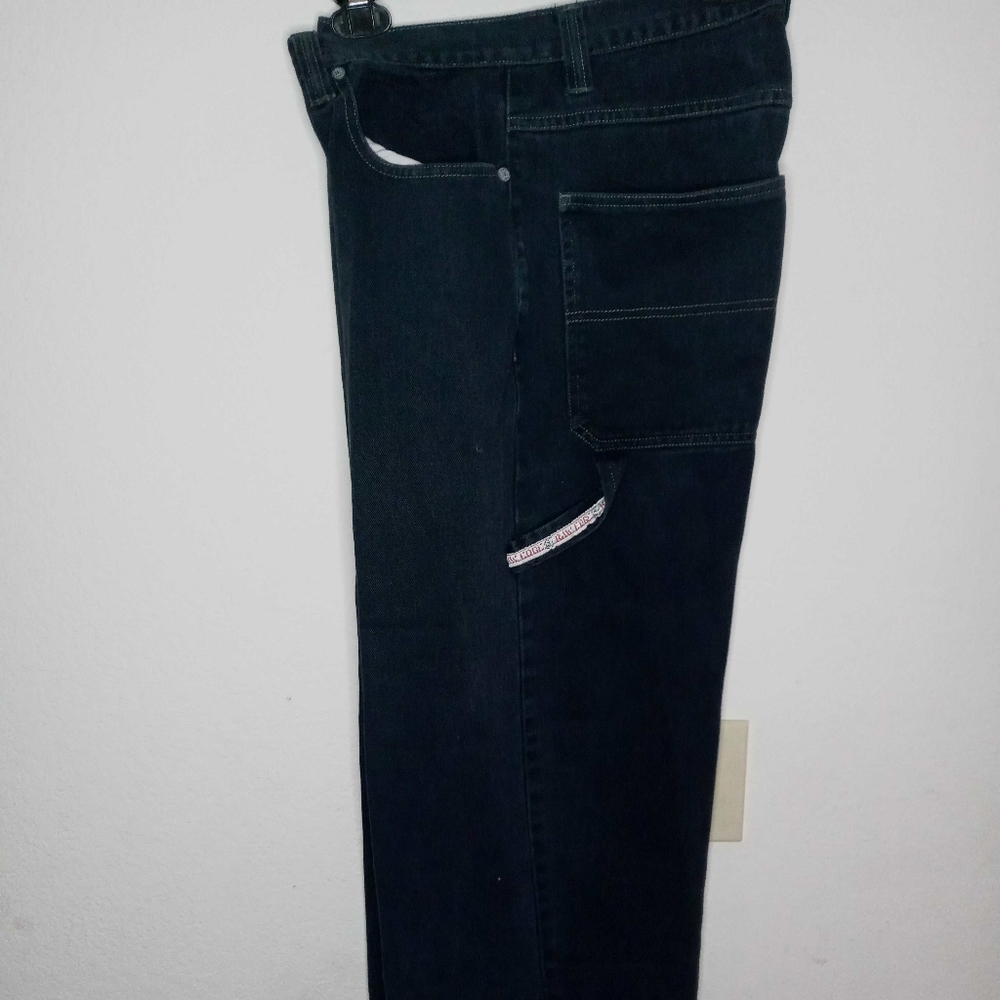 Raw Edge Black Denim Carpenter Pants